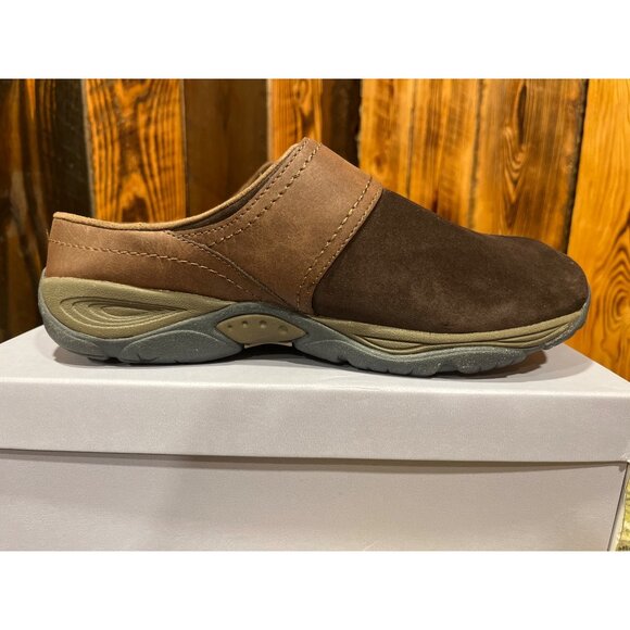 Easy Spirit Eseliana Brown Suede & Leather Slip-On Clogs Womens 9M w/ Box - Picture 6 of 10